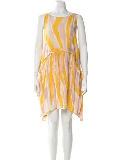 Pre-owned Rachel Comey Printed Mini Dress In Yellow
