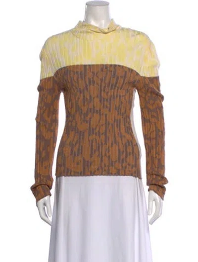 Pre-owned Rachel Comey Printed Mock Neck Sweater In Orange