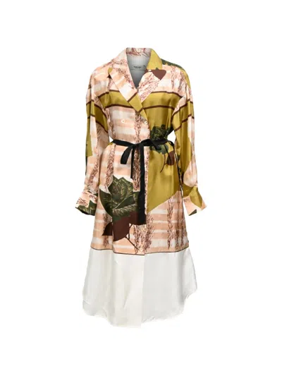 Pre-owned Rachel Comey Printed Silk Shirtdress In Black