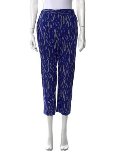 Pre-owned Rachel Comey Printed Straight Leg Pants In Blue