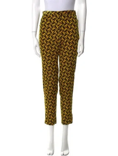Pre-owned Rachel Comey Printed Straight Leg Pants In Yellow