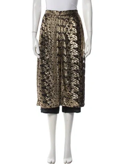 Pre-owned Rachel Comey Printed Wide Leg Pants In Gold