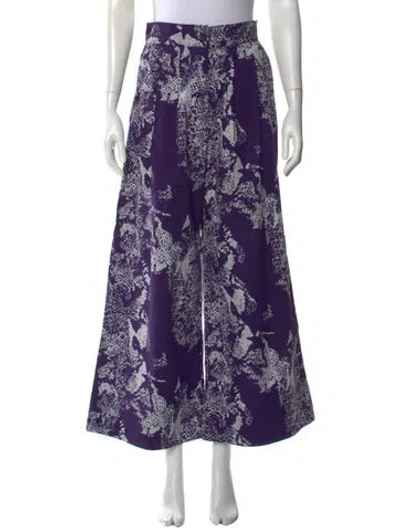 Pre-owned Rachel Comey Printed Wide Leg Pants In Purple