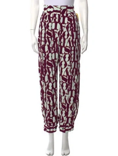Pre-owned Rachel Comey Printed Wide Leg Pants W/ Tags In Purple