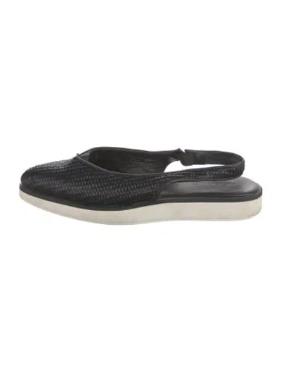 Pre-owned Rachel Comey Raffia Slingback Sandals In Black