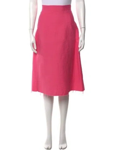 Pre-owned Rachel Comey Raw-edge Trim Midi Length Skirt W/ Tags In Pink