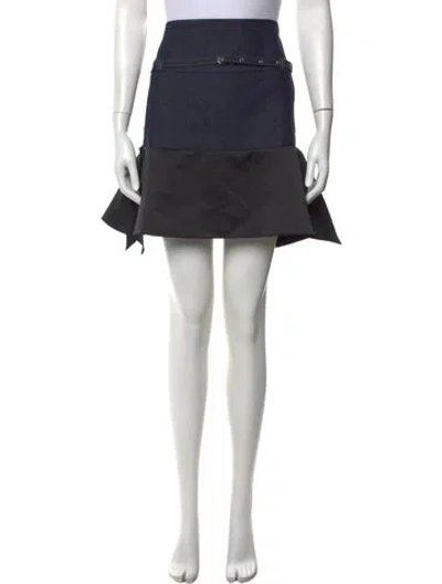 Pre-owned Rachel Comey Raw-edge Trim Mini Skirt W/ Tags In Blue