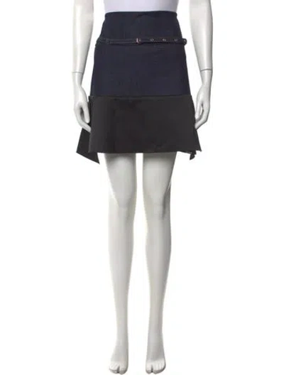 Pre-owned Rachel Comey Raw-edge Trim Mini Skirt W/ Tags In Blue