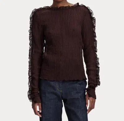 Rachel Comey Reno Ruffle Top In Brown