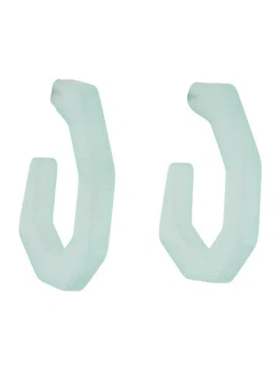 Pre-owned Rachel Comey Resin Hoop Earrings In Green