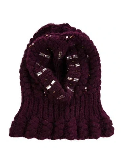 Pre-owned Rachel Comey Rhinestone Crochet Hood In Purple