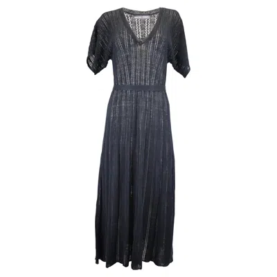 Rachel Comey Ronin Maxi Dress In Navy Blue Linen In Black