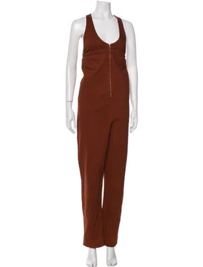 Pre-owned Rachel Comey Scoop Neck Jumpsuit In Brown