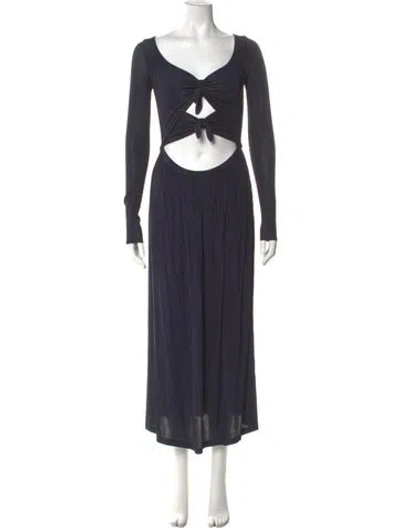 Pre-owned Rachel Comey Scoop Neck Long Dress In Blue