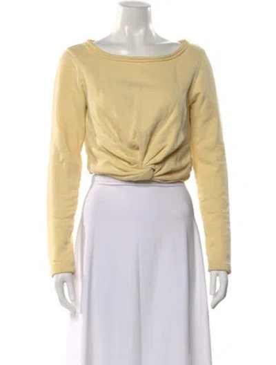 Pre-owned Rachel Comey Scoop Neck Long Sleeve Crop Top In Yellow