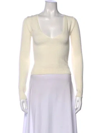 Pre-owned Rachel Comey Scoop Neck Long Sleeve Top In Neutral