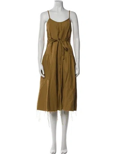 Pre-owned Rachel Comey Scoop Neck Midi Length Dress In Brown