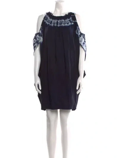 Pre-owned Rachel Comey Scoop Neck Mini Dress In Blue
