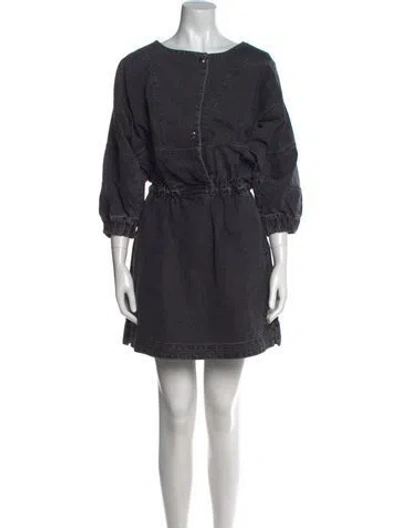 Pre-owned Rachel Comey Scoop Neck Mini Dress In Gray