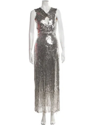 Pre-owned Rachel Comey Sequin Midi Length Dress In Silver
