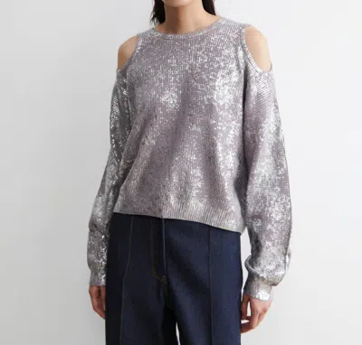 Rachel Comey Shoulder Cut-out Knit Sweater In Silver