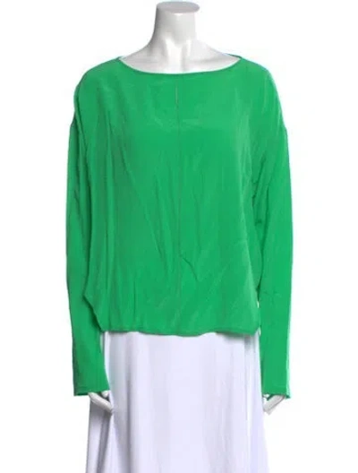 Pre-owned Rachel Comey Silk Bateau Neckline Blouse W/ Tags In Green