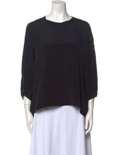 Pre-owned Rachel Comey Silk Crew Neck Bodysuit In Black