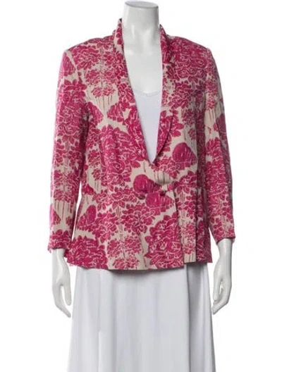 Pre-owned Rachel Comey Silk Floral Print Jacket In Pink
