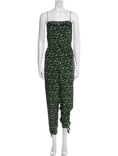 Pre-owned Rachel Comey Silk Floral Print Jumpsuit In Multi