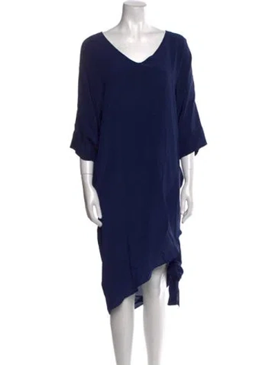 Pre-owned Rachel Comey Silk Long Dress In Blue