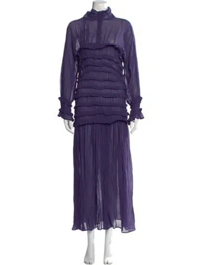 Pre-owned Rachel Comey Silk Long Dress In Purple