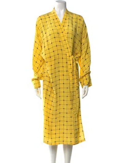 Pre-owned Rachel Comey Silk Long Dress In Yellow