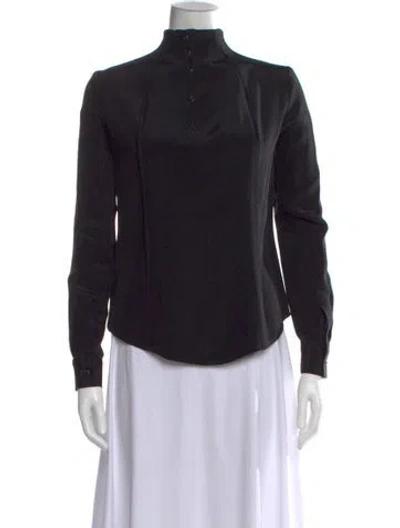 Pre-owned Rachel Comey Silk Long Sleeve Blouse In Black
