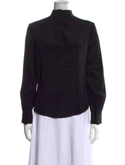 Pre-owned Rachel Comey Silk Long Sleeve Blouse In Black