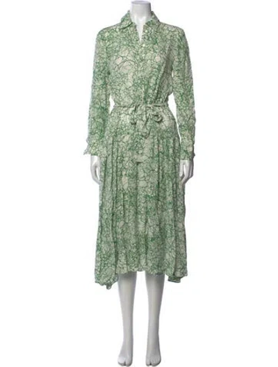 Pre-owned Rachel Comey Silk Midi Length Dress In Green