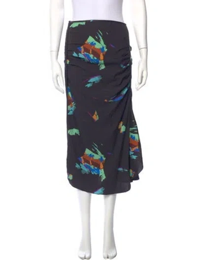 Pre-owned Rachel Comey Silk Midi Length Skirt In Blue