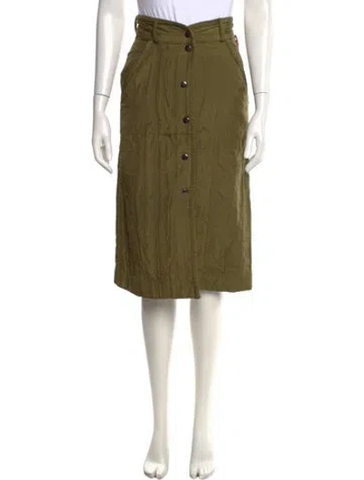 Pre-owned Rachel Comey Silk Midi Length Skirt W/ Tags In Green