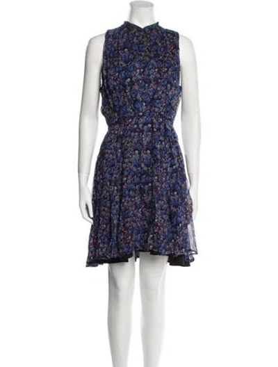 Pre-owned Rachel Comey Silk Mini Dress In Blue