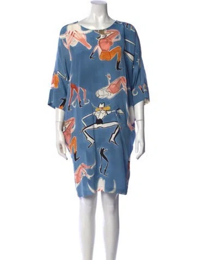 Pre-owned Rachel Comey Silk Mini Dress In Blue