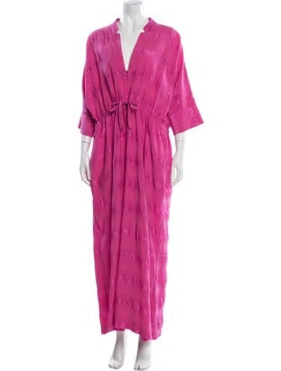 Pre-owned Rachel Comey Silk Patterned Jumpsuit In Pink