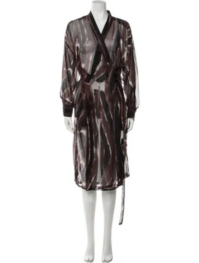 Pre-owned Rachel Comey Silk Robe In Brown
