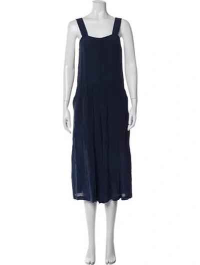 Pre-owned Rachel Comey Silk Square Neckline Jumpsuit In Blue
