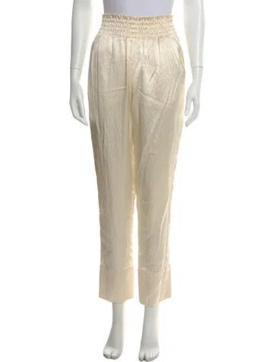 Pre-owned Rachel Comey Silk Straight Leg Pants In Neutral