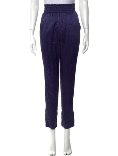 Pre-owned Rachel Comey Silk Straight Leg Pants In Purple