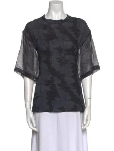 Pre-owned Rachel Comey Silk Tie-dye Print Blouse W/ Tags In Black