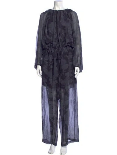 Pre-owned Rachel Comey Silk Tie-dye Print Jumpsuit In Blue