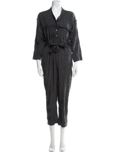 Pre-owned Rachel Comey Silk V-neck Jumpsuit In Black