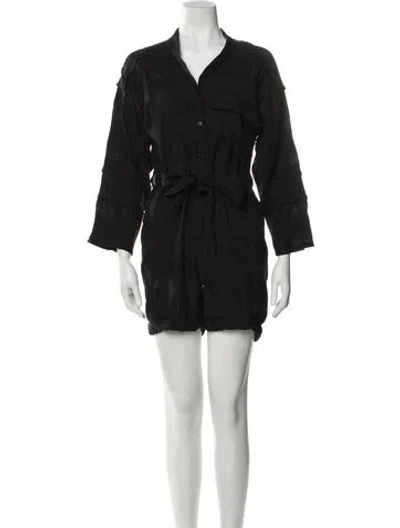 Pre-owned Rachel Comey Silk V-neck Romper W/ Tags In Black