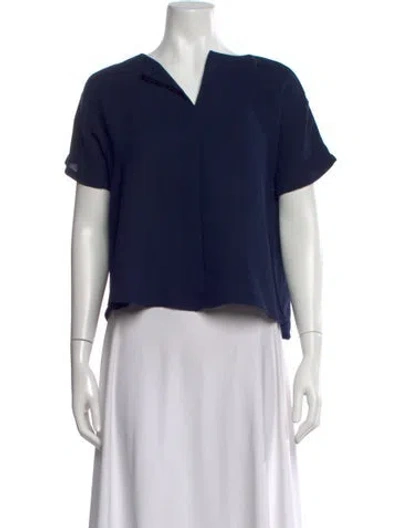 Pre-owned Rachel Comey Silk V-neck Top In Blue