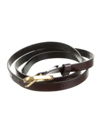 Pre-owned Rachel Comey Skinny Patent Leather Waist Belt In Burgundy